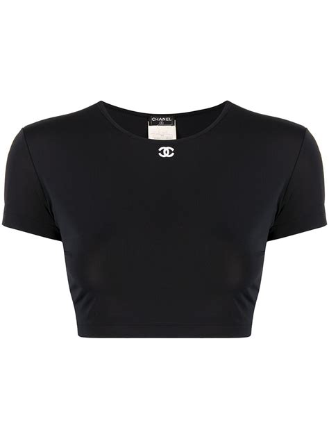 fake chanel crop top|pre owned chanel shirts.